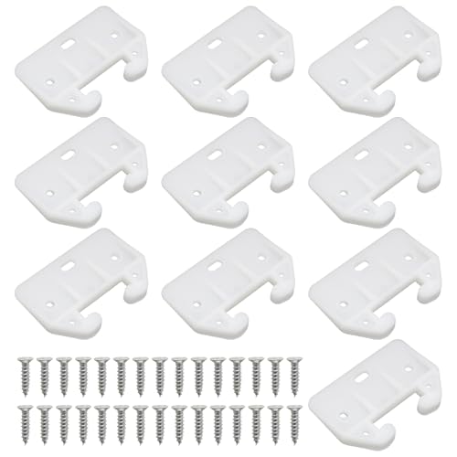 10pcs White Plastic Drawer Slides, 5 Holes Drawer Track Guides - size: 5 Holes