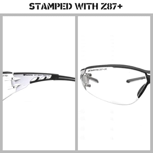 HTS HUNTERSKY Super Flexible Lightweight Anti Fog Wrap-Around U6 Clear Shooting Safety Glasses with ANSI Z87.1 Scratch Resist - color: Light Gray / Clear (1 Pack)