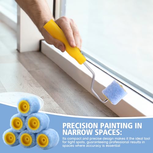 Honeydak 8 Pack Mini Paint Roller with Replacement Heads, 1.2 Inch（b） - size: 1.2 Inch（B）
