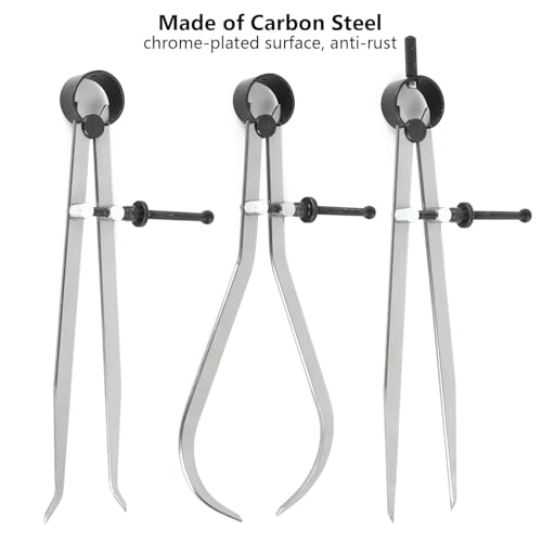 3Pcs 8 Inch Long Spring Caliper Set, Carbon Steel Outside Divider Caliper Compass, Calipers Measuring Tool for Wood Turning Lathe Projects
