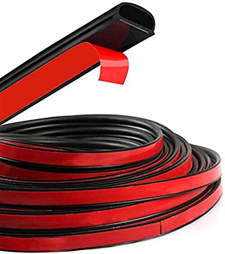 D-Shape Door Rubber Seal Strip Weatherstrip 3M Self Adhesive Hollow for Car Truck Motor Door Cover Trunk (Black, 26.25 feet)
