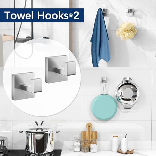 Gypie 16Inch Bathroom Accessory Set Wall Mounted, Brushed Nickel 5-Pieces - color: Brushed Nickel 5 Piece, size: 16 Inch
