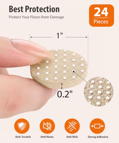 Felt Pads for Chair Legs Bottom with Silicone Dots, Anti-Noise