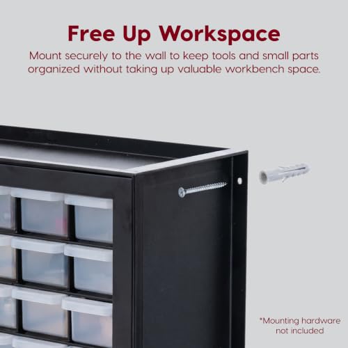 IRIS USA 32-Drawer Organizer with 4 Bins and Dividers, Garage Tool, Black - color: Black, size: 32 Drawer + 4 Bin
