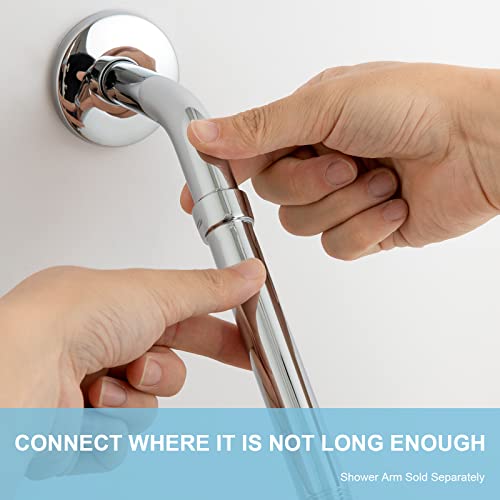 OFFO Shower Head Extension Arm, 10 in Shower Arm Extension Shower Head Extender Made of 304 Stainless Steel Shower Pipe Extension, Chrome - color: Chrome, style: 10 in