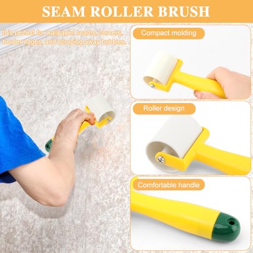 Wallpaper Smoothing Tool Kit with Sponge Seam Roller, Includes Big Smoothing Squeegee, Cutting Tool for Peel and Stick on Contact Paper, Wallpaper Car Wrap Vinyl Window Tint Glass Film(16pcs/set)