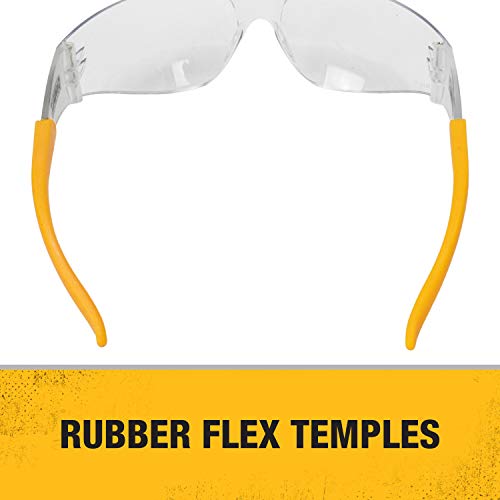 DEWALT DPG54-1C Safety Glasses, ANSI Z87.1+ Impact Rated, Clear Lens - size: One Size