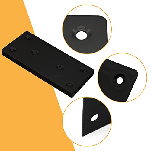 4pcs Metal Flat Straight Brace Bracket, 5'' x 1.9'' (L x W) - size: 5'' x 1.9''/ 128mm x 48mm, style: Black-4pcs