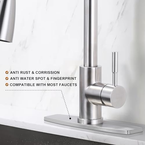 ARCORA 10.2 Inch Faucet Plate Sink Hole Cover Escutcheon - color: Brushed Nickel