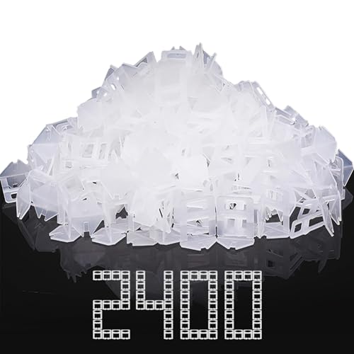 DGSL Tile Spacers 2400 Pcs Tile Clips, Tile Leveling System Clips 1/32 Inch - size: 1/32 Inch*2400 Piece