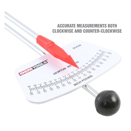 OEMTOOLS 25439 Deflection Beam Torque Wrench, 1/4-Inch Drive, Precision Torque Tool for Automotive and Mechanical Applications, Durable Steel Construction, Torque Wrench, Beam Torque Wrench - style: 1-80 In/Lbs