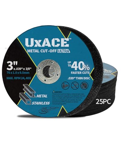 3 Inch Cut-Off Wheel for Metal, Stainless Steel, Aluminum Cutting, Professional Super Thin Metal Cutting Disc for Angle Grinder, Die Grinder or Cut-Off Tools, 3/8 inch Arbor, 25 Pack - style: 3 Inch, 25 Pack