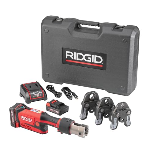 RIDGID 67183 Model RP 351 ProPress Standard Press Tool Kit with Battery, Charger, 1/2" to 1" Press Tool Jaws, and Carrying Case - style: Battery Kit W/ProPress Jaws (1/2" - 1" Jaws Capacity)