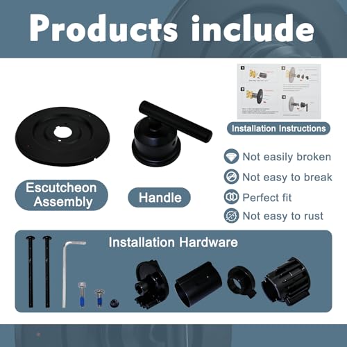 Replacement for Moen T2901BL Gibson Posi-Temp Valve Trim Kit, T2901bl valve trim kit, Black Shower Lever Handle, Durable Solid Metal, Matte Black (Note: not included 2510 valve) - color: Matte Black
