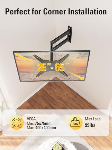 Mounting Dream Long Arm TV Wall Mount for Most 26-65 Inch TVs Full Motion - size: 26"-65" TV