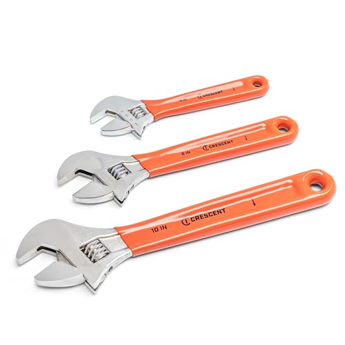 Crescent 3 Piece Adjustable Cushion Grip Wrench Set 6", 8" & 10" - AC26810CV - size: Set 6", 8" & 10"