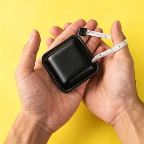 Tape Measure Body Measuring Tape for Sewing Tailor Craft Cloth Tape Measure for Body Medical Measurements Tape 60 Inch/1.5M Dual Sided Retractable Ruler - color: Black 1 pack square