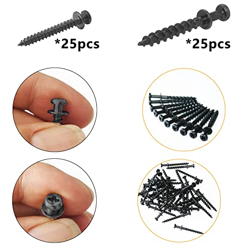 50 Pcs 2 Size Bear Claw Double Headed Hangers Screws Nails for Wall Hanging - size: Black Zinc mix
