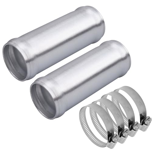 AC PERFORMANCE 1.5" (38mm) OD Aluminum Alloy Hose Joiner Silicone Pipe Connector Bead, 4" Length with 304 SS Clamps, Pack of 2 - size: 1.5" (38mm) - 2PCS