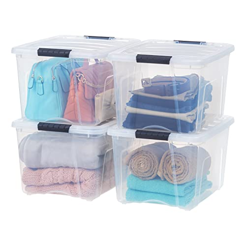 IRIS USA 6-Pack 40 Quart Storage Bins with Lids, Clear - color: Clear, size: 40 Qt, style: 4 Pack