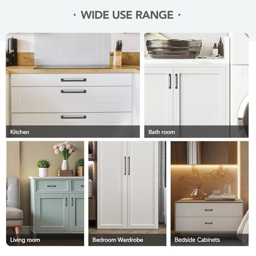 HOME EDIT Matte Black Cabinet Handles Zinc Pulls 3 Inch 5 Pack - color: Matte Black, size: 3 inches Hole Center