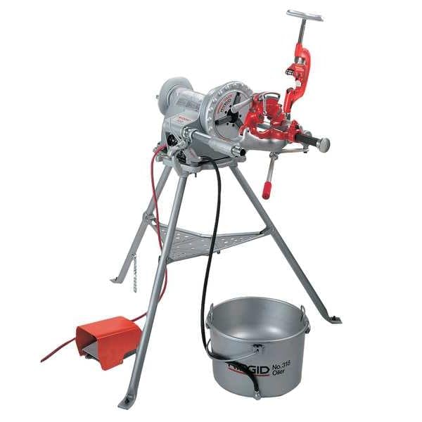 RIDGID 15682 Model 300 Power Drive Complete, 38 RPM Pipe Threading Machine with 1/2-Inch to 3/4-Inch, 1-Inch to 2-Inch Universal Alloy Threading Die Heads, Oiler