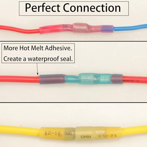 Feggizuli 130pcs Heat Shrink Bullet Wire Connectors Kit, Waterproof Bullet Terminals Connectors Female & Male Wire Crimp Terminals, Marine Grade Bullet Terminals