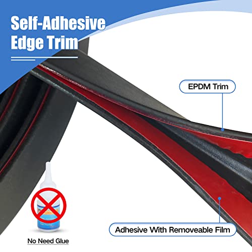 Rubber Edge Trim, Self-Adhesive U Channel Rubber Edge Trim, U Shaped Edge Protector for Mirror and Glasses, EPDM Material, Slot Width 1/8"(3mm), Length 10 Ft, Black - size: Fit 1/8"- L10'