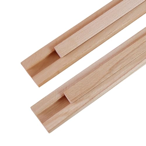 Wax Coated 16-Inch Drawer Slides - Undermount Drawer Slides Bottom Mount, Wooden Replacement Track for Dresser Cabinet Furniture Repair, 2 Pcs - size: 16Inch-2pcs