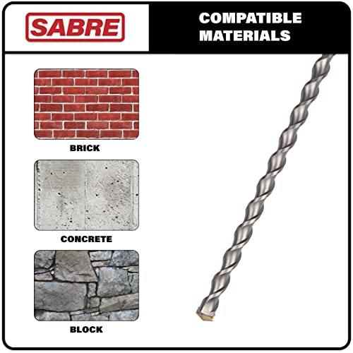 8-Piece SDS Plus Drill Bit Set, Carbide Tipped, Rotary Hammer Drill Bits for Brick, Stone, Concrete