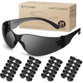 TICONN Clear Safety Glasses for Men & Women, ANSI Z87.1 Safety Goggles - style: 24 Pairs Charcoal