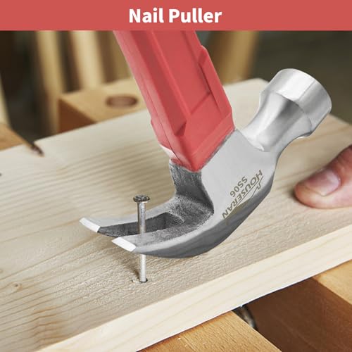 16oz Claw Hammer, Heavy Duty Hammer with Straight Rip Claw