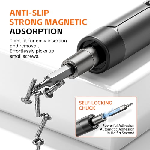 ANVANNA 120-IN-1 Mini Electric Screwdriver Set is a comprehensive electric precision tool kit designed for electronics repair and assembly tasks - style: Max Grey
