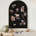 Large Arched Felt Bulletin Board - 6 Customizable Adhesive Tiles with Pins - color: Black