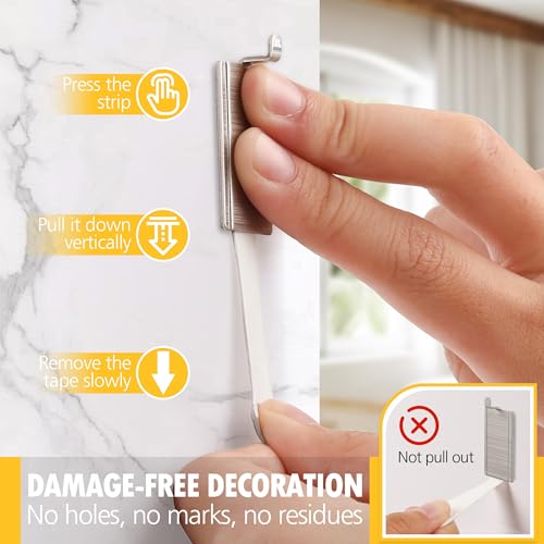 LuBanSir 12 Pack Picture Hanging Hooks with 16 Strips for Small Photos