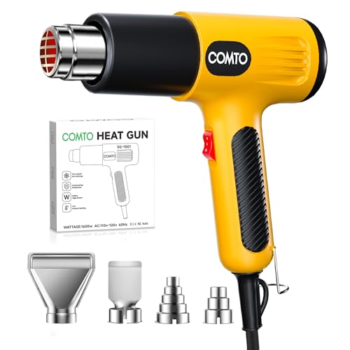 Heat Gun, 1600W Hot Air Gun with 2 Heat Settings, Yellow - color: Yellow