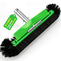 17.5" Professional Pool Brush - Sticks to Walls & Floor, High-Efficiency Heavy Duty Inground/Above Ground Pool Scrub Brushes with Round Ends, Premium Nylon Bristle,Reinforced Aluminium, Safe for Vinyl