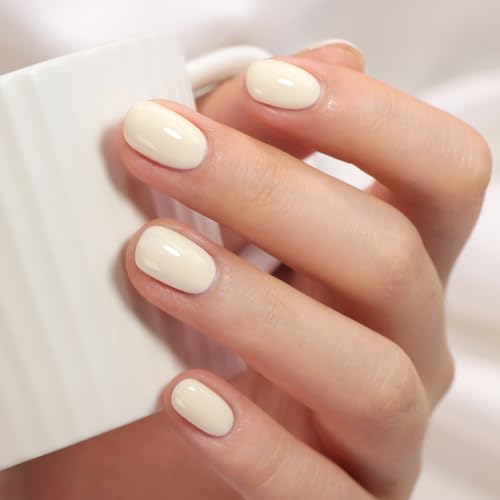 Double Rhythm 15ML Gel Polish Pure Sheer Same Color Same Bottle Soak Off Gel Polish Art Manicure Salon DIY at Home for Women (Beige White-A1478) - color: Beige White