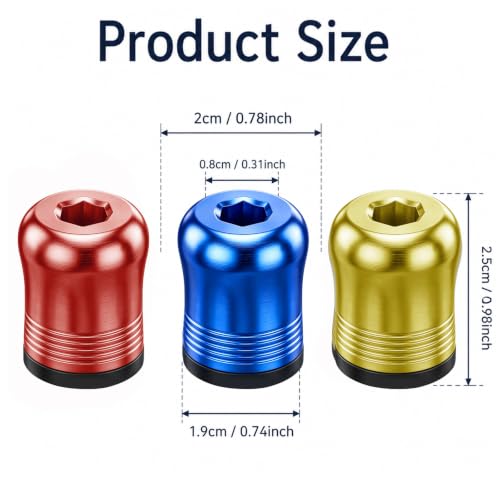 3Pcs Screwdriver Head Magnetic Ring Threaded, High Hardness Alloy Screw Holders with Serrated Locking, Anti-Slip Bit Collars for Hex Screwdrivers, Impact Drivers & Power Bits