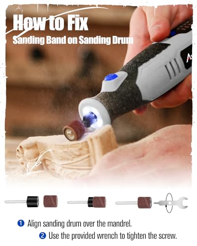 AVID POWER 8V Cordless Rotary Tool 5 Speeds Dog Nail Grinder 4 LED Lights - color: Grey