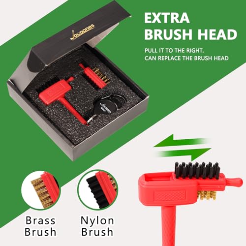 Red Mini Golf Brush, Dual-Sided Nylon Brass, Retractable Keychain - color: Red