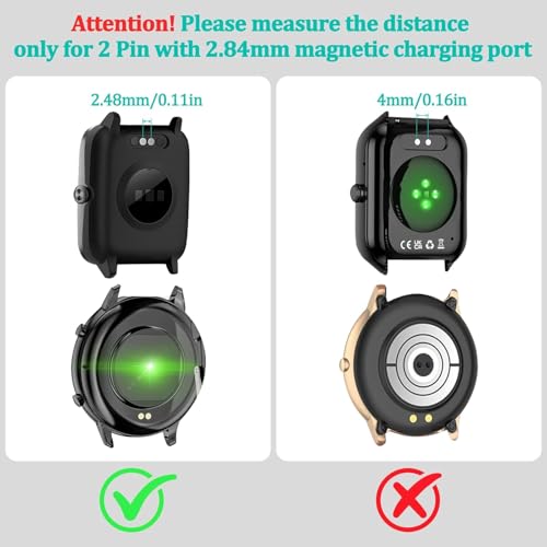 Vancle 2 Pack VeryFit Smartwatch Charger Cable, Magnetic USB Charging Cable for Veryfit Smart Watch ID205L, ID205U, IDW28, ID207, IDW13, IDW15, IDW19, ID208 Plus, ID208BT, ID206 and More