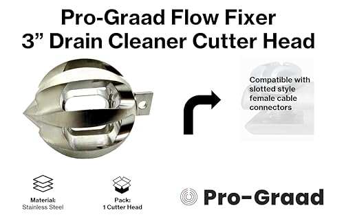 Flow Fixer Drain Cleaner Cutter Head 3", Ball, Slotted, for 4" - 6" Pipes - style: 3" (for 4" to 6" Pipes) Drain Cleaner Cutter Head