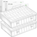 Bead Organizer, 60Pcs Small Clear Plastic Bead Storage Containers with Label, 2 Large Craft Storage Cases with Hinged Lid, Storage Box for Jewelry Making Diamond Art Bracelet Seed Screw Mini Parts - size: 2 Pack - 60 Pcs (2.16" x 2.16" x 0.78")