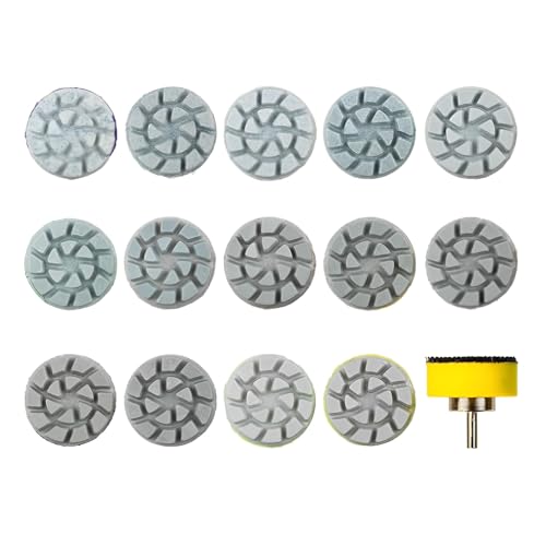 1inch 25mm Mini Diamond Polishing Pad Set, 14PCS Different Grit 50#-10000# Water Sanding Discs & 1PC 2.3mm Shank Hook & Loop Backing Holder for Detail Fine Grinding - style: 2.3mm Shank