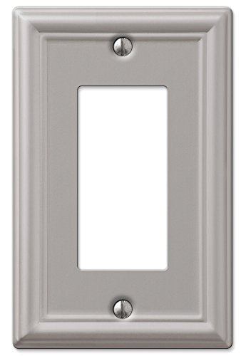 Amerelle 149RBN Chelsea Steel Wallplate 1 Rocker Light Switch Brushed Nickel - color: Brushed Nickel, size: 1 Rocker