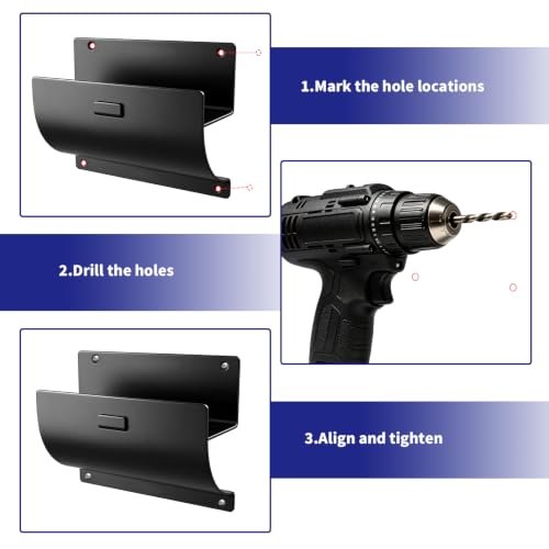 Ladder Hook, Black, Heavy Duty Wall Mount Brackets for Garage Storage, Utility Tool Holder for Folding Chair and Shed Organization