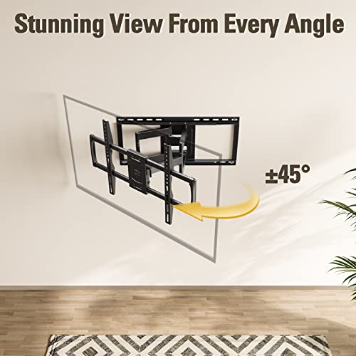 Mounting Dream Full Motion TV Wall Mount for Most 42-90 Inch TV Heavy Duty - size: For 42" to 90" TVs, 24" Studs