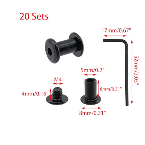 20 Sets M4 x 8mm Binding Post Screws Fastener Bolts Cap Nuts - size: M4 x 8mm