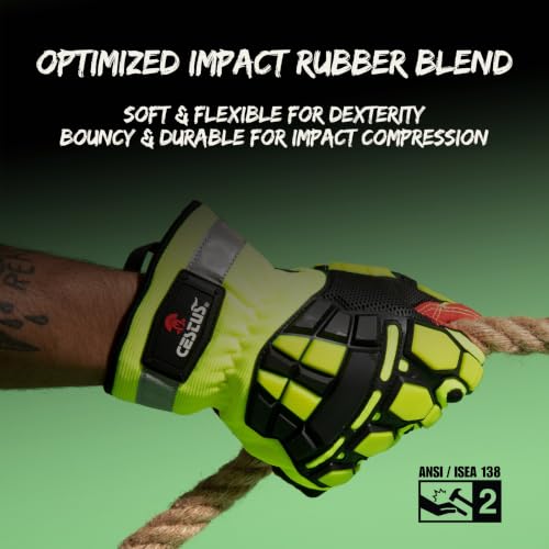Cestus 3207, Impact Resistant Work Gloves, Coarse Palm, ANSI Cut A6 - size: Medium